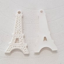 Colgante de resina blanca Torre Eiffel