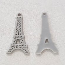 Colgante de resina gris Torre Eiffel