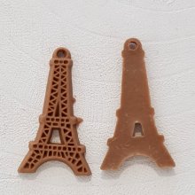 Colgante de resina marrón Torre Eiffel