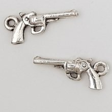 Charm pistola revólver N°01 Plata x 20 piezas