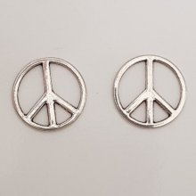 Peace &amp; Love Charm N°06 Plata x 10 piezas