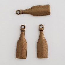 Charm Botella N°01 Bronce x 10 piezas.