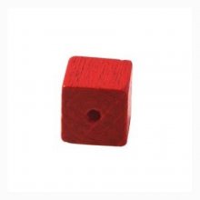 10 Cuentas de Madera Cubo / Cuadrado 10 mm Rojo