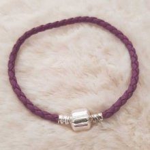 Pulsera de clip trenzada europea Liso 01 DE 15 A 23 CM Violeta