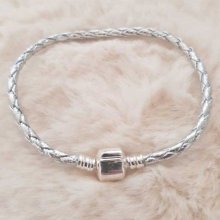 Pulsera Clip Europea Plain 01 DE 15 A 23 CM Plata