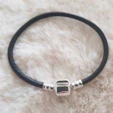 Pulsera Clip Europea Liso 01 DE 15 A 23 CM Negro