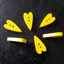 Botón de madera, corazón amarillo N°02-04