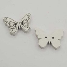 Botón mariposa de madera blanco N°01-01