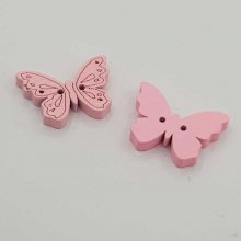 Botón mariposa de madera rosa N°01-05