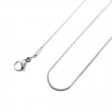 Collar N°09 en acero inoxidable cadena serpiente 51 cm