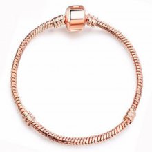 Pulsera Clip Europea 17cm Cierre Oro Liso