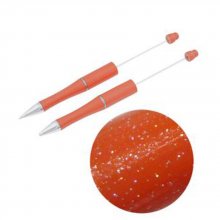 Bolígrafo Decorativo Marrón Naranja Purpurina para personalizar x 1 pieza
