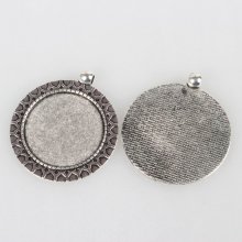 2 x 30mm plata cabujón titulares, cabujón colgantes 51AS