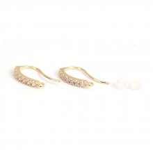 Pendientes N°31 Gancho chapado en oro de 18 quilates y strass transparente