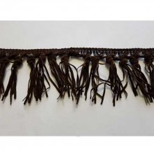 Fancy Suede Fringe 10 cm Ancho Marrón Oscuro