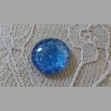 cabujón de vidrio redondo 12mm flor azul 015 