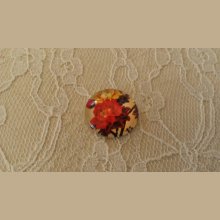 cabujón de cristal redondo 20mm flor 01-052 