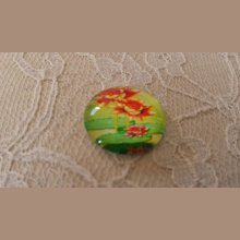 cabujón de cristal redondo 20mm flor 01-051 