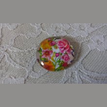 cabujón de cristal redondo 20mm flor 01-046 