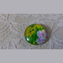 cabujón de cristal redondo 20mm flor 01-044 