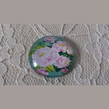 cabujón de cristal redondo 20mm flor 01-013 