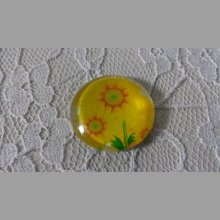 cabujón de cristal redondo 20mm flor 01-012 