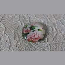 cabujón de cristal redondo 20mm flor 01-009 