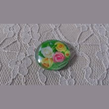 cabujón de cristal redondo 20mm flor 01-007 