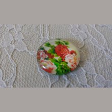 cabujón de cristal redondo 25mm flor 01-040 