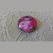 cabujón de cristal redondo 25mm flor 01-034 