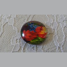 cabujón de cristal redondo 25mm flor 01-031 