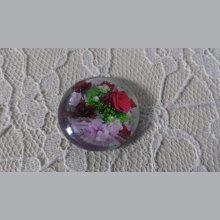 cabujón de cristal redondo 25mm flor 01-020 