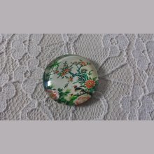 cabujón de cristal redondo 25mm flor 01-006 
