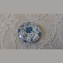 cabujón de cristal redondo 25mm flor 009 