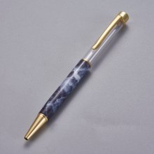 Tubo vacío bolígrafo para decorar cuentas azul de Prusia dorado x 1 unidad