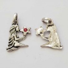 Virgo Zodiac Sign Charm Silver Metal N°03 con strass