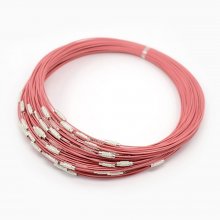 1 collar rígido cableado rosa con cierre de rosca N°01