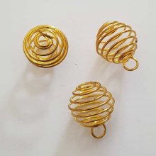 Jaula espiral de perlas 19 mm Oro N°08