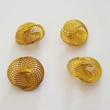Cuenta espiral dorada N°02 de 21 mm