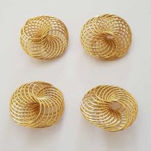 Cuenta espiral flor 30 mm Oro N°04