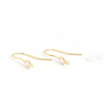 Pendientes N°35 Gancho chapado en oro de 18 quilates y strass transparente