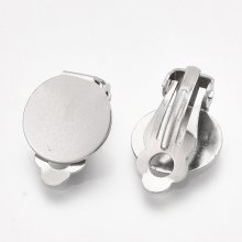 Portapendientes Clips Plata Acero Inoxidable N°02