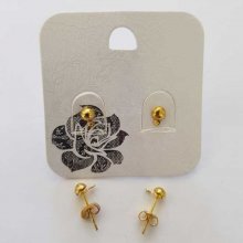 Boucles D'oreilles Tige Perceuse 14 x 4 mm Doré 01 x 2