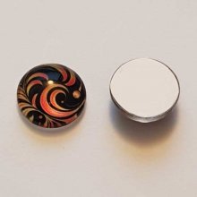 cabochon rond en verre 14mm divers 016