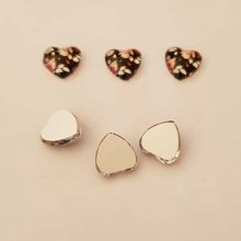 Cabochons coeur en verre 9.70 mm N°01