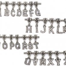 Breloque Alphabet 03 Lettre Q et Strass