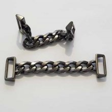 Double Passant 20 mm et chaine en Zamak N°01 Noir