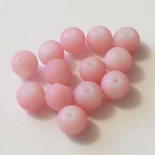 Perle Ronde effet gomme uni 10 mm Rose 01