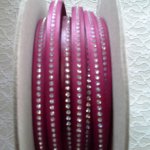 Cuero DD-Fuxia 10 mm Swarovski Strass por 20 cm