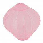 Perla Lucite Forma Lampion Estriada Rosa Brillante